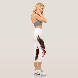 Gothic Velvet Bow Key with Wings & Moon Capri Leggings