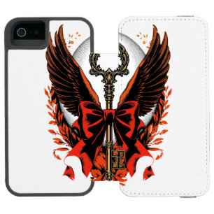 Gothic Velvet Bow Key with Wings & Moon Incipio Watson™ iPhone 5 Wallet Case