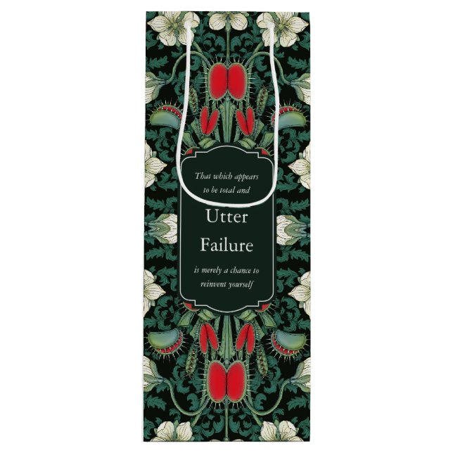 Gothic Venus Flytrap Custom Sentiments Wine Gift Bag (Front)