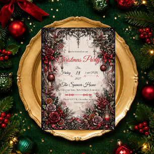 Gothic Victorian Christmas Party Invitation