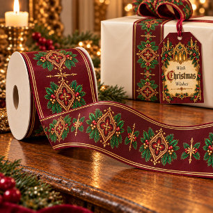 Gothic Victorian Christmas Satin Ribbon
