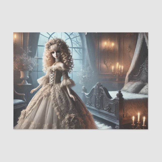  Gothic Victorian Doll – Enchanted Dark Tissue Paper (Front)