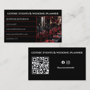Gothic Victorian event & wedding planner Business Card