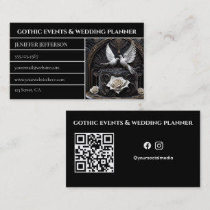 Gothic Victorian event & wedding planner Business Card