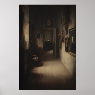 Gothic Victorian Ghosts Dark Academia Art, Haunted Poster