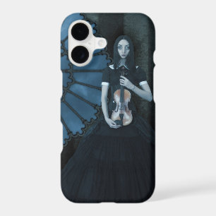 Gothic Victorian Girl Holding Violin Dark Fantasy