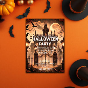 Gothic Victorian Haunted House Halloween Party Invitation