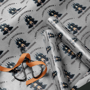 Gothic Victorian Haunted House Happy Halloween Wrapping Paper