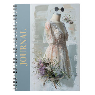 Gothic Victorian Little Black Dress LBD Beige Notebook