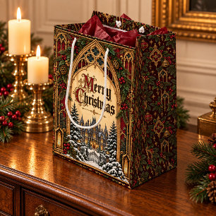 Gothic Victorian Merry Christmas Gift Bag