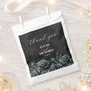 Gothic Victorian Moody Dark Roses Wedding  Favour Bag