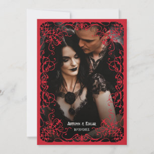 Gothic Victorian Photo Wedding Save the Date Invitation