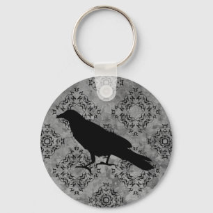 Gothic Victorian raven elegant Key Ring