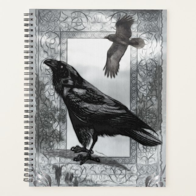 Gothic Victorian Raven Fantasy Art Planner (Front)
