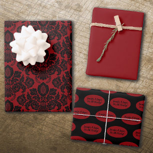 Gothic Victorian Red & Black Wrapping Paper Sheet