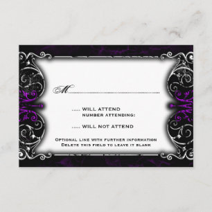 Gothic Victorian Spooky Purple RSVP Card