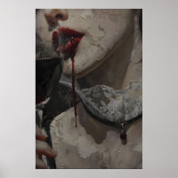 Gothic Victorian Woman Vampire Art Printable Dark