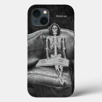 Gothic Vintage Black And White Funny Skeleton