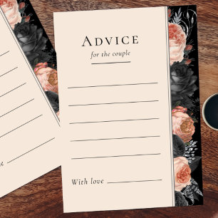 Gothic Vintage Black Wedding Advice Card