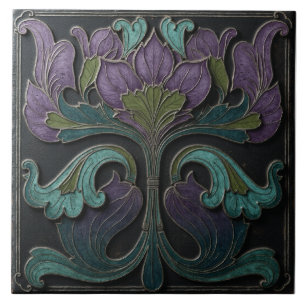 Gothic Vintage Bloom Ceramic Tile
