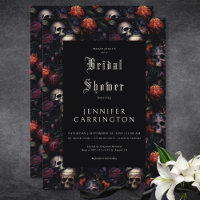 Gothic Vintage Floral & Skulls Bridal Shower