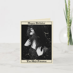 Gothic Vintage High Priestess Tarot Photo Birthday Card