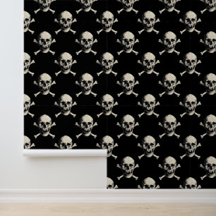 Gothic Vintage Pirate Skull And Crossbones Wallpaper