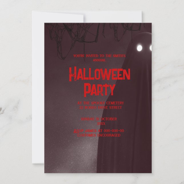  gothic vintage spooky  halloween invitation (Front)