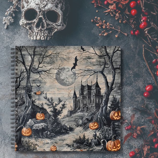Gothic Vintage Toile Halloween Night Notebook (Creator Uploaded)
