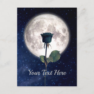 Gothic, Vintage, Victorian, Black Rose, Romance Postcard