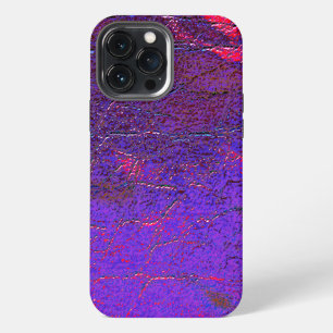 Gothic violet to red enlarged leather stained iPhone 13 pro max case