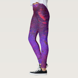 Gothic violet to red  enlarged leather stained     leggings