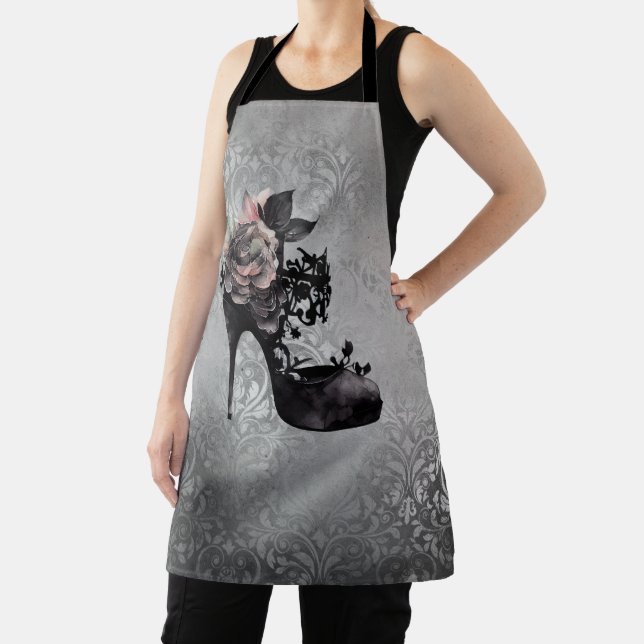 Gothic Vogue | Muted Pastel Rose Fashion Stiletto Apron (Insitu)