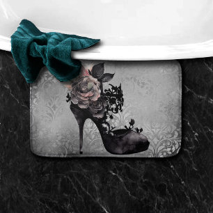 Gothic Vogue   Muted Pastel Rose Fashion Stiletto Bath Mat