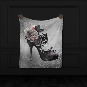 Gothic Vogue   Muted Pastel Rose Fashion Stiletto Fleece Blanket