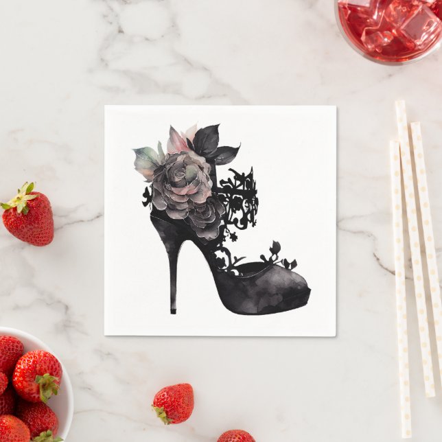 Gothic Vogue | Muted Pastel Rose Fashion Stiletto Napkin (Insitu)