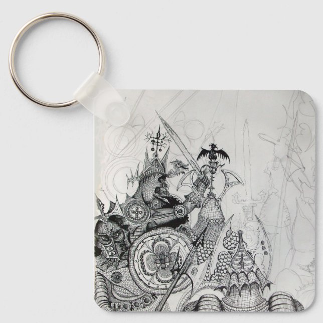 GOTHIC WARRIORS,Barbarian Knights,Fantasy Key Ring (Front)