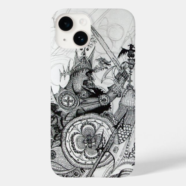 GOTHIC WARRIORS Black White Fantasy Case-Mate iPhone Case (Back)