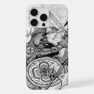 GOTHIC WARRIORS Black White Fantasy iPhone Case