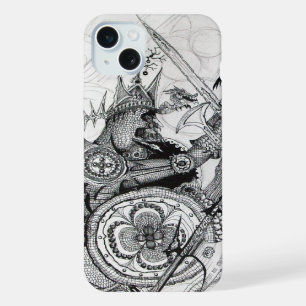 GOTHIC WARRIORS Black White Fantasy iPhone 15 Plus Case