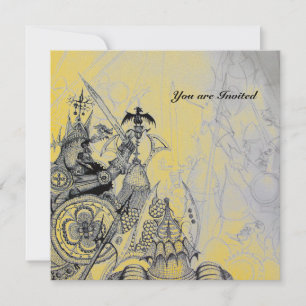 GOTHIC WARRIORS black ,white ,yellow ice paper Invitation