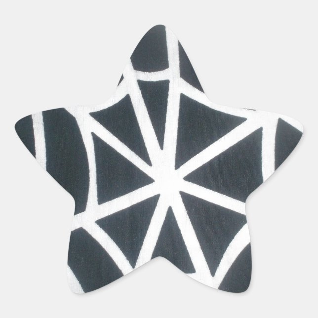 Gothic Web Velocity Bold Black White Spider Web De Star Sticker (Front)