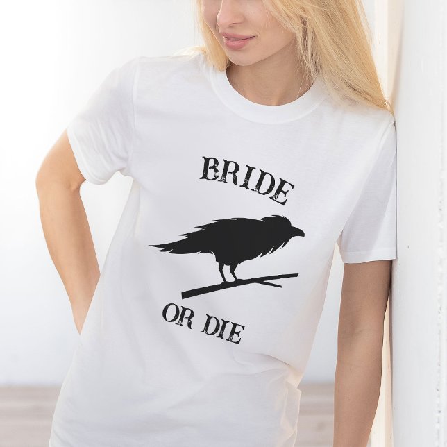 Gothic Wedding Bachelorette Party Custom Crow T-Shirt (Creator Uploaded)