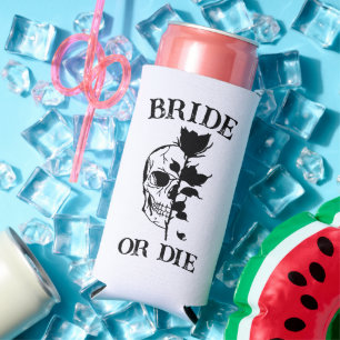 Gothic Wedding Bachelorette Party Customised Bride Seltzer Can Cooler