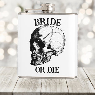 Gothic Wedding Bachelorette Party Customised Skull Hip Flask