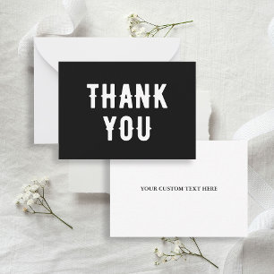 Gothic Wedding Black & White Thank You Card