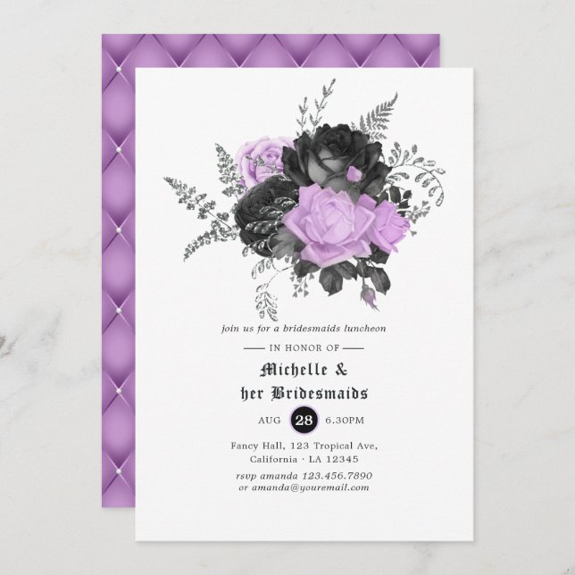 Gothic Wedding Bridesmaids Luncheon Invitation (Front/Back)
