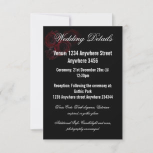 Gothic Wedding Details Card   Dark Romantic