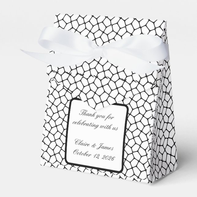 Gothic Wedding Favour Box – Moth & Lace Black & Wh (Front Side)