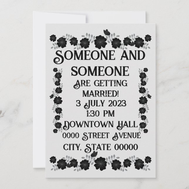 Gothic Wedding Holiday Card (Front)